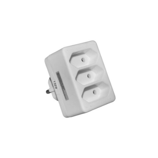 Adaptor schuko to 3 2Pole sockets, white - Adeleq