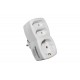 Adaptor schuko to 2Pole and 1 schuko socket, white - Adeleq