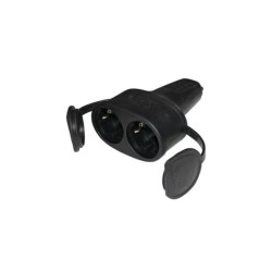 Φίς σούκο θηλυκό διπλό μάυρο καουτσούκ με καπάκι - adeleq