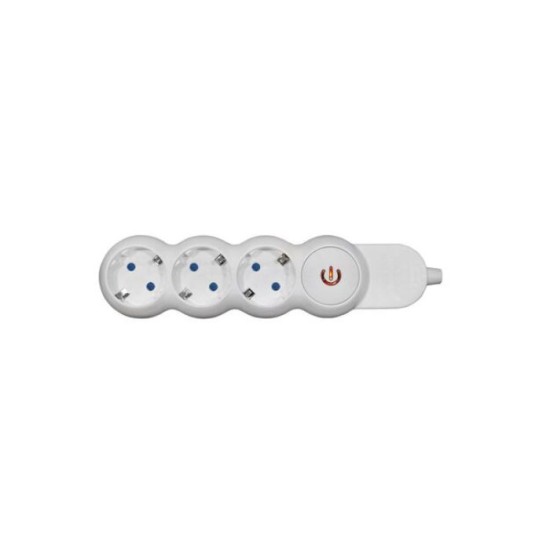Multiple 3 sockets without cable white - Bubble + Lighting switch on/off - lumen