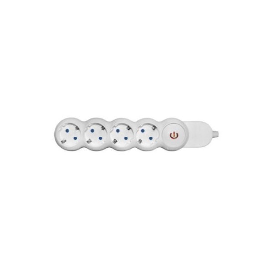 Multiple 3 sockets without cable white - Bubble + Lighting switch on/off - lumen