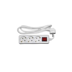 Multiple 3 sockets white -  Lighting switch on/off - 1.5mm cable 3x1 - Adeleq