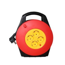 Προέκταση Καρούλι Πλαστικό Κλειστό 4Πρίζες 3x1.5mm² 10μ - adeleq