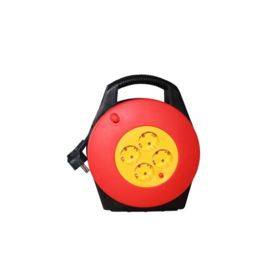 Cable reel plastic fixed with 4schuko 3x1.5mm² 10m - Adeleq