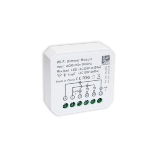 Διακόπτης και dimmer SMART WiFi TUYA 2x0,7A 230V - adeleq