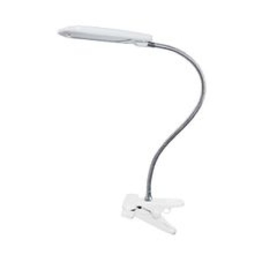 Φωτιστικό γραφείου μάνδαλο με διακόπτη on/off LED 5W 4000k 350Lm  Μέταλλο + Πλαστικό + PVC μάυρο καλωδιο / Λευκό + Νίκελ BAZ2 - acadecor  