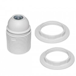 Ντουί θερμοπλαστικό Ε27 M10 με 2 Ροδέλες Λευκό - adeleq