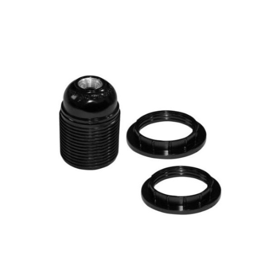 Ντουί Βακελίτου Ε27 M10 με 2 Ροδέλες μάυρο - adeleq