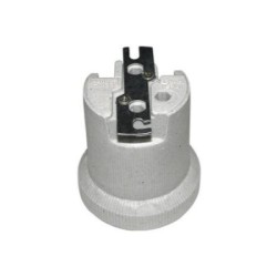 Ντουί πορσελάνης πλαφόν μονοκόμματο με λαμάκι Ε40 -adeleq