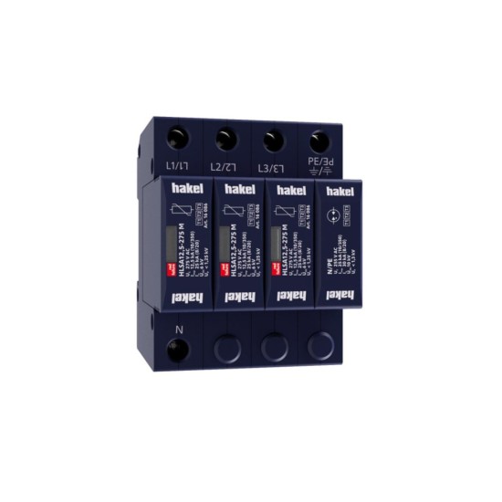 Αντικεραυνικό παλμικού ρέυματος & Απαγωγέας υπερτάσεων 3+1M |  HLSA12,5-275/3+1 M | SPD T1+T2+T3 Hakel®