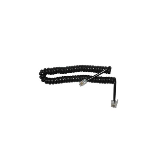 Καλώδιο ακουστικού τηλεφώνου σπιράλ 2μ / 4μ - Λευκό / Μάυρο - adeleq