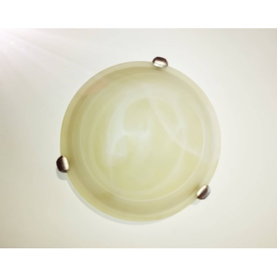 Φωτιστικό απλίκα επίτοιχη - D250 - 1x40W / E27 - Ασημί - Γυαλί κίτρινο  