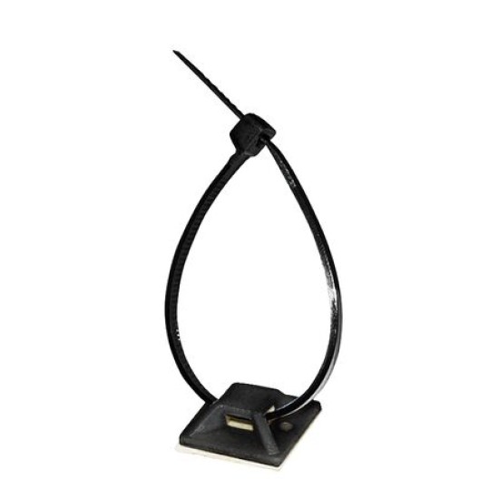 Cable Clamp 19x19 for cable ties Black color - Adeleq