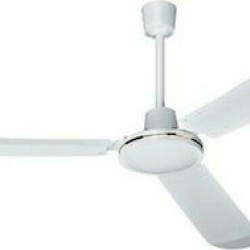 Ανεμιστήρας οροφής λευκός επαγγελματικού τύπου με ενσύρματο χειριστήριο Φ140 / 70W - BRAND 