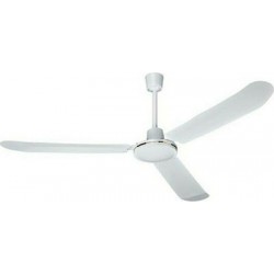 Ανεμιστήρας οροφής λευκός επαγγελματικού τύπου με ενσύρματο χειριστήριο Φ140 / 70W - BRAND 