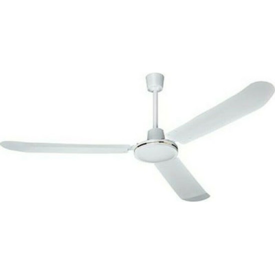 Ανεμιστήρας οροφής λευκός επαγγελματικού τύπου με ενσύρματο χειριστήριο Φ140 / 70W - BRAND 