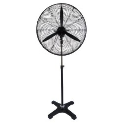 Ανεμιστήρας Ορθοστάτου Μάυρος επαγγελματικού τύπου Φ75 / 240W - BRAND 