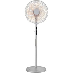 Ανεμιστήρας ορθοστάτου με LED Touch Panel Φ35 / 60W με Τηλεχειριστήριο / Χρονοδιακόπτη ασημί  - BRAND 