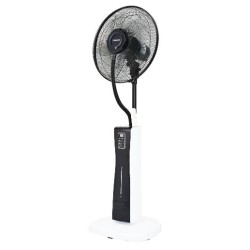 Ανεμιστήρας Ορθοστάτου υδρονέφωσης Μάυρος επαγγελματικού τύπου με Τηλεχειριστήριο & Χρονοδιακόπτη  Φ40 / 75W - BRAND 