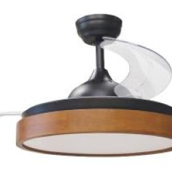 Ceilling fan luxury type Black / Wood  / 19W DC - RANTA - NIAROS 