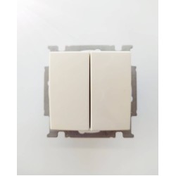 Διακόπτης Διπλός ιβουάρ μηχανισμός/Πλακίδιο Basic - Busch-Jaeger