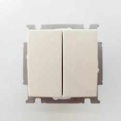 Διακόπτης Διπλός ιβουάρ μηχανισμός/Πλακίδιο Basic - Busch-Jaeger