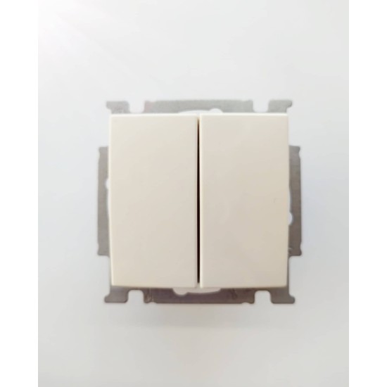 Διακόπτης Διπλός ιβουάρ μηχανισμός/Πλακίδιο Basic - Busch-Jaeger