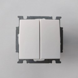 Διακόπτης Διπλός αλέ ρετούρ λευκό - Μηχανισμός/Πλακίδιο Basic - Busch-Jaeger