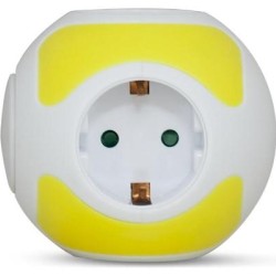 Πολύπριζο Μπάλα ποδοσφαίρου Κίτρινο 4θέσεων + Διακόπτη φωτιζόμενο LED - 1.4mm καλώδιο 3X1.5 - KICKO - GEYER