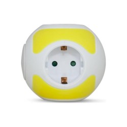 Multiple 4 sockets Yellow - ball + Lighting switch on/off - 1.4mm cable 3x1.5  - KICKO - GEYER