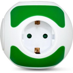 Πολύπριζο Μπάλα ποδοσφαίρου Πράσινο 4θέσεων + Διακόπτη φωτιζόμενο LED - 1.4mm καλώδιο 3X1.5 - KICKO - GEYER