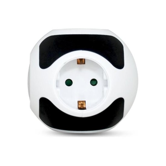 Multiple 4 sockets black - ball + Lighting switch on/off - 1.4mm cable 3x1.5  - KICKO - GEYER