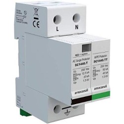 Απαγωγέας κρουστικών υπερτάσεων T1+T2  / 2 Στοιχείων 1P+N - 25kA 280/440V  <1,3KV - SC1440.2TTF - arnocanali
