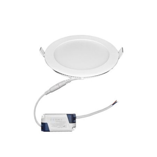 Led down light 12W Round slim type - 4000K 120deg - White - Adeleq