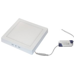 Φωτιστικό Led οροφής τετράγωνο με τροφοδοτικό 230V 18W 4000K IP20 - 120deg - Λευκό - Adeleq