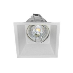 Σπότ χωνευτό βαθύ τετράγωνο σταθερό αλουμινίου MR16 / GU10 - Λευκό - Adeleq