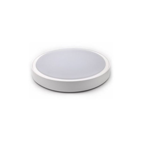 LED Ceiling PC Round D:360MM 28W 4000K IP65 White - adeleq 