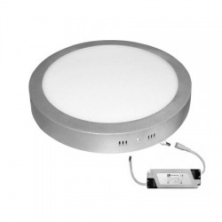 Φωτιστικό Led οροφής στρογγυλό πλήρες με τροφοδοτικό 230V - 30W 3000K IP20 - 120deg - Ασημί - Adeleq