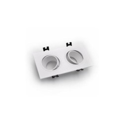 Recessed Spot light rotatable Square PC 2xGU10 white - Adeleq