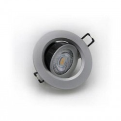 Φωτιστικό Led ψευδοροφής στρογγυλό κινητό 5W 4000K IP20 - Ασημί - Adeleq