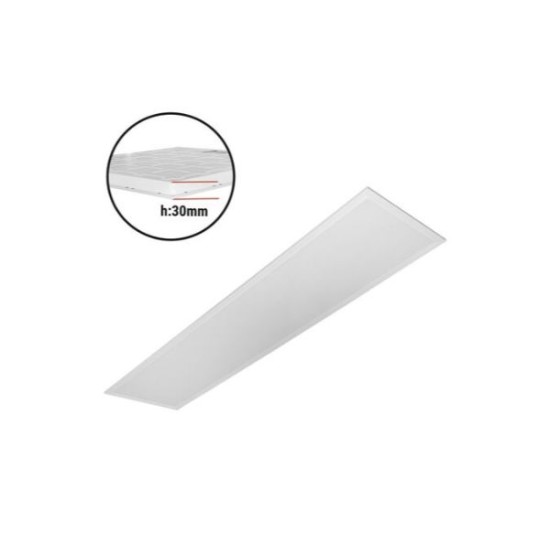 Φωτιστικό Led ψευδοροφής παραληλόγραμμο πλήρες 30x120cm 40W 4000K IP20 - 120deg - Λευκό - Adeleq