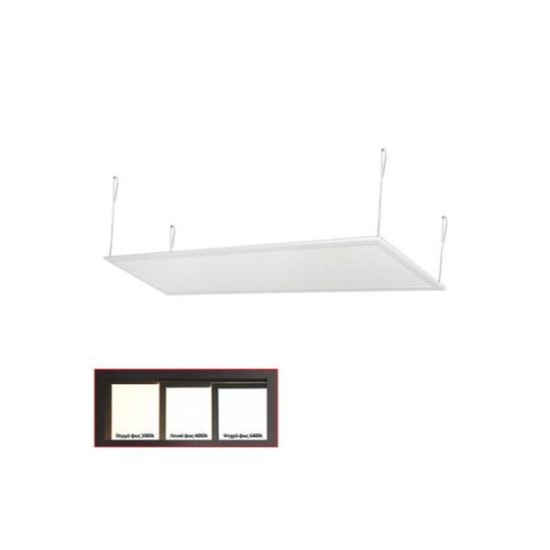 Φωτιστικό Led ψευδοροφής παραλληλόγραμμο πλήρες Slim 120x30cm 40W 4000K IP20 - 120deg - Λευκό - Adeleq