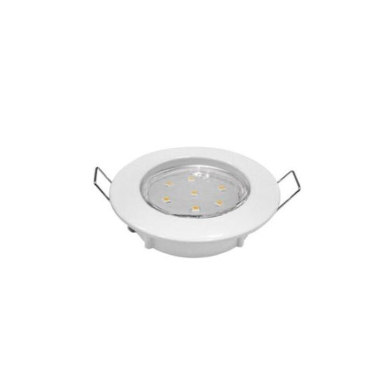 Σπότ χωνευτό στρογγυλό σταθερό MR16 / GU10 - Νίκελ Σατινέ - Adeleq