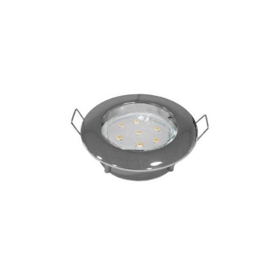 Σπότ χωνευτό στρογγυλό σταθερό MR16 / GU10 - Νίκελ Σατινέ - Adeleq