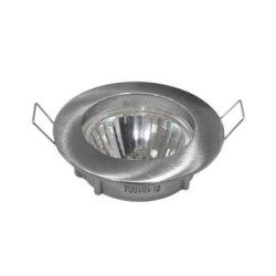 Σπότ χωνευτό στρογγυλό σταθερό MR16 / GU10 - Νίκελ Σατινέ - Adeleq