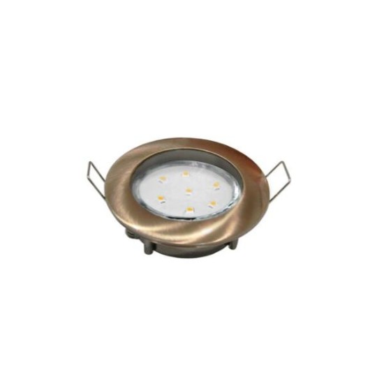 Σπότ χωνευτό στρογγυλό σταθερό MR16 / GU10 - Νίκελ Σατινέ - Adeleq