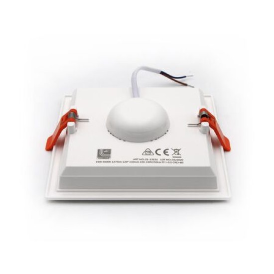 Led down light 15W Square slim type - 4000K 120deg - White - Adeleq