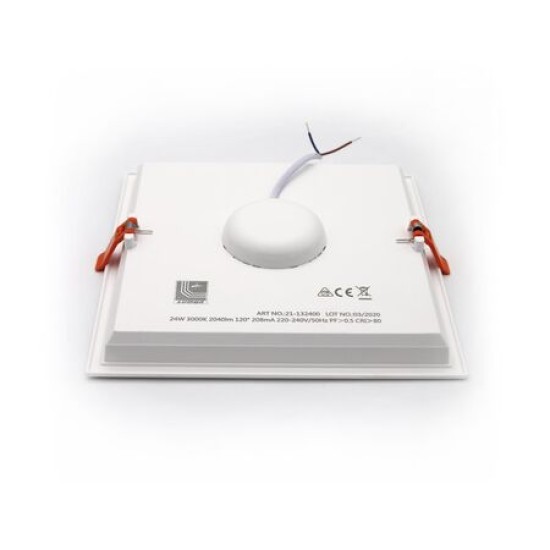 Φωτιστικό Led ψευδοροφής τετράγωνο πλήρες 24W 4000K IP20 - 120deg - Λευκό - Adeleq