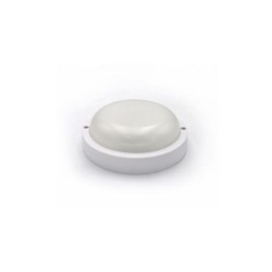 Led bulkhead ceiling mounted light round PP base, PC cover,IP54 8W Φ140x48mm 230V 4000k white - adeleq