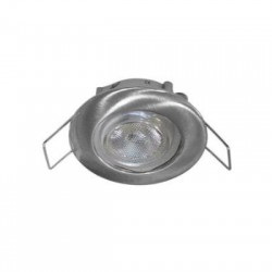 Σπότ χωνευτό αλουμινίου στρογγυλό σταθερό MR11 - Σατινέ - Adeleq